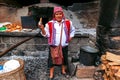 Local vendor sells empanadas in Urubamba, Sacred Valley, Peru