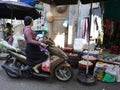 Local vendors selling food at Old Quarter morning market in Hanoi Royalty Free Stock Photo