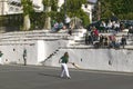 Local villagers in Sare, France, in Basque Country on the Spanish-French border, watch Jai Li game near St. Jean de Luz, on the Co