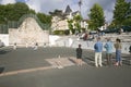 Local villagers in Sare, France, in Basque Country on the Spanish-French border, watch Jai Li game near St. Jean de Luz, on the Co