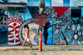 A colorful painted wall in Havana, Cuba.