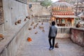 A local walks in the Hanuman Temple near Jaipur, India.