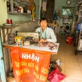 Local woman seamstress worker Royalty Free Stock Photo