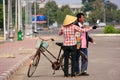 Local woman selling ice cream on the street