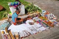 Local woman selling souvenirs in the street of Asuncion, Paraguay