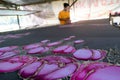 Local woman use dye to make a `Batik`.