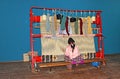 Local woman weaves a carpet by hand in Antalya, Turkey