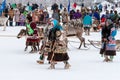 Local women participate in the competition of national costumes