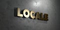 Locale - Gold sign mounted on glossy marble wall - 3D rendered royalty free stock illustration