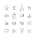 Locale line icons collection. Scenic, Rural, Coastal, Urban, Picturesque, Serene, Charming vector and linear