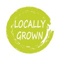 Locally grown food icon painted label vector