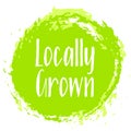 Locally grown food icon, painted label vector Royalty Free Stock Photo