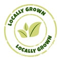 Locally grown food label. Vector grunge badge, stamp for organic and eco friendly products. Textured eco, bio, organic Royalty Free Stock Photo