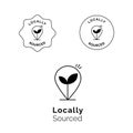 Locally Sourced Icon Badge. Promote the value of locally sourced products with this emblematic icon badge. It embodies community