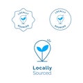 Locally Sourced Icon Badge. Promote the value of locally sourced products with this emblematic icon badge. It embodies community