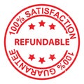 percent 100 satisfaction percent guarantee refundable stamp on white Royalty Free Stock Photo