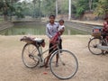 Locals in Angkor. Royalty Free Stock Photo