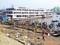 Ferry boats at port of Dhaka, Buriganga River, Dhaka, Bangladesh Royalty Free Stock Photo