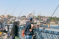 Locals fishing on the brigde over Golden Horn