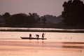 LOCALS FISHING IN THE CHOBE RIVER AT SUNSET Royalty Free Stock Photo