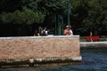 Locals fishing in Venice, Italy