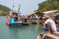 Locals of Fishing village on the Eastern shore, which consists of houses on stilts built into the sea.