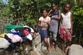 Locals from a Fishing village in Madagascar Royalty Free Stock Photo