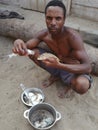 Locals from a Fishing village in Madagascar Royalty Free Stock Photo