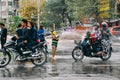 Locals getting wet during the water festival in Mandalay.