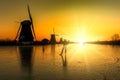 Ice skating on the world protected heritage monument during the sunrise moment