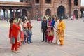 Locals at Jama Masjid taking pictures with foreign tourist