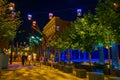 Locals on Korolenko street at night, Dnipro, Ukraine