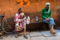 Locals on one of the streets of the ancient city. Royalty Free Stock Photo