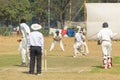 Locals play cricket in the park