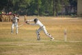 Locals play cricket in the park