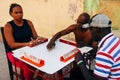 Locals playing dominoes on the street in Havana, Cuba.