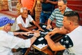 Locals playing dominoes in the streets of Trinidad, Cuba.