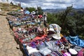 Locals sell souvenirs at the ruins of saqsaywaman, Cusco. Peru Royalty Free Stock Photo