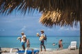 Locals selling their crafts on the beach Royalty Free Stock Photo