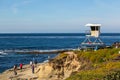 Locals and tourists enjoying a beautiful day during the winter time in San Diego beach, in southern California, USA Royalty Free Stock Photo
