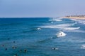 Locals and tourists enjoying a beautiful day during the winter time in San Diego beach, in southern California, USA Royalty Free Stock Photo