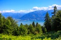 View of Locarno and Lake Maggiore from the Cardada-Cimetta mountain range. Ticino canton, Switzerland Royalty Free Stock Photo