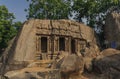 Mamallapuram, with its striking bas-reliefs and stone temples, is an open-air museum. India Royalty Free Stock Photo