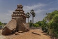 Mamallapuram, with its striking bas-reliefs and stone temples, is an open-air museum. India Royalty Free Stock Photo