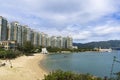 Ma Wan Tung Wan Beach, a long beautiful white sand swimming beach on Ma Wan Island, Hong Kong