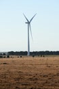 A single wind turbine in the Australian countryside. Royalty Free Stock Photo