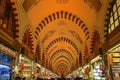 Ceiling of Spice Bazaar Misir Carsisi in Turkish meaning Egyptian Bazaar is a popular shopping complex market in Istanbul, Turkey