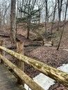 Seven Bridges Trail in Grant Park in Milwaukee, Wisconsin during winter Royalty Free Stock Photo