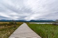 Boardwalk to Western Brook Pond in Gros Morne National Park, Newfoundland Royalty Free Stock Photo
