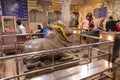 Devotees inside Murudeshwar Temple at night - Lord Shiva statue - Gopura - India religious trip - Hindu religion